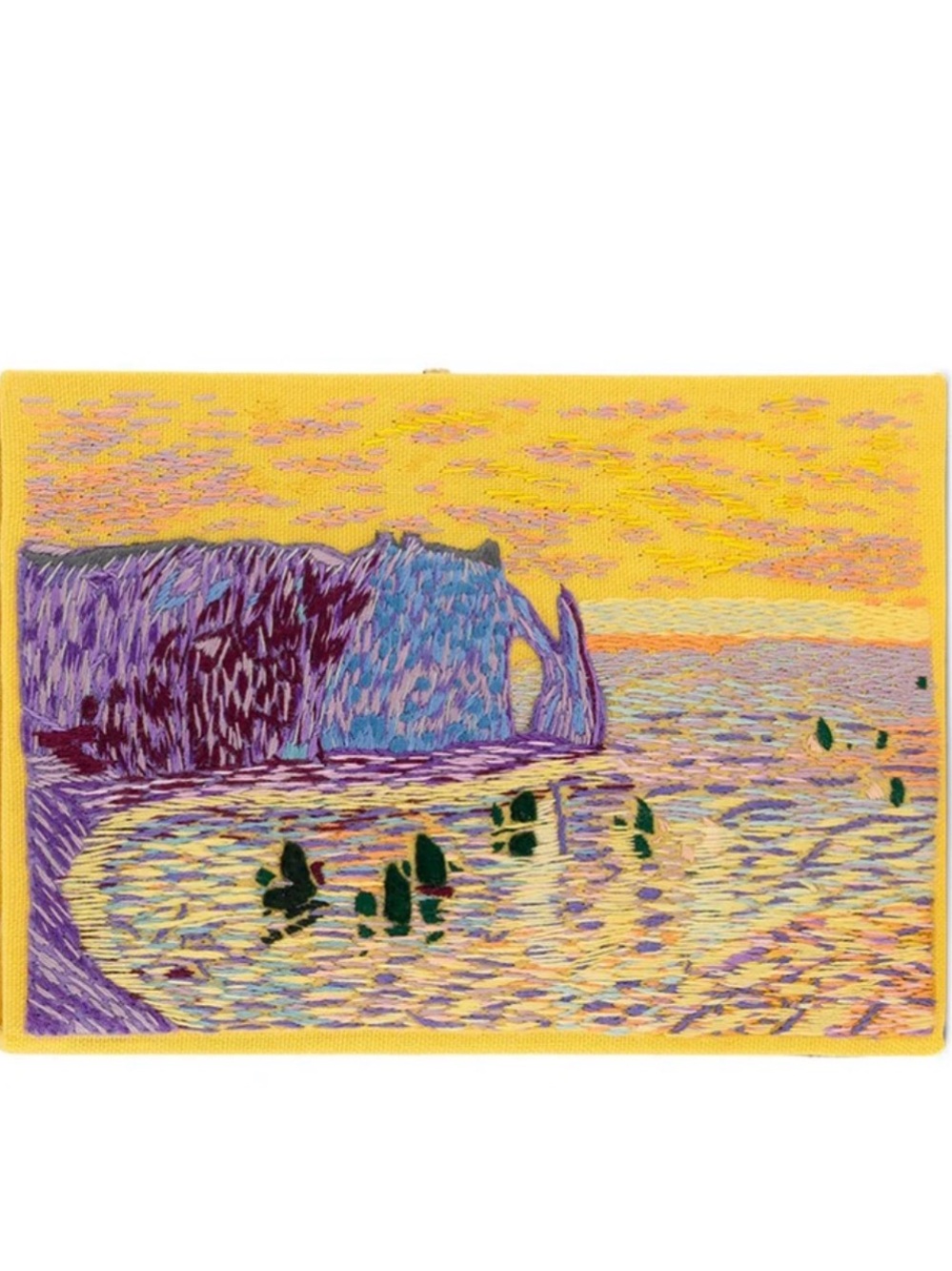 NWT Olympia Le Tan Cliffs at Étretat Claude Monet Book Clutch